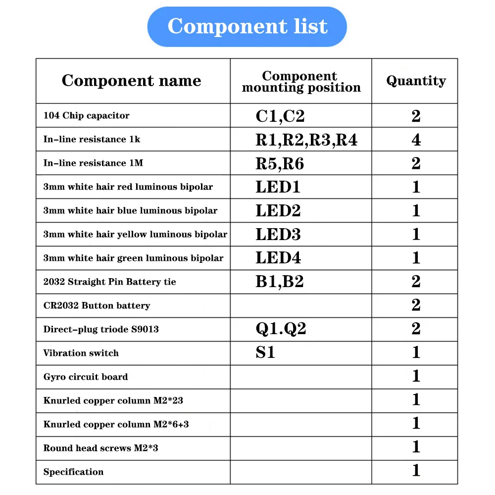 LED الدورية الدوران غطاء وامض أضواء DIY بها بنفسك عدة الباعثة للضوء سطح المكتب LED الغزل الدوران وامض ضوء لوحة الدوائر أطقم