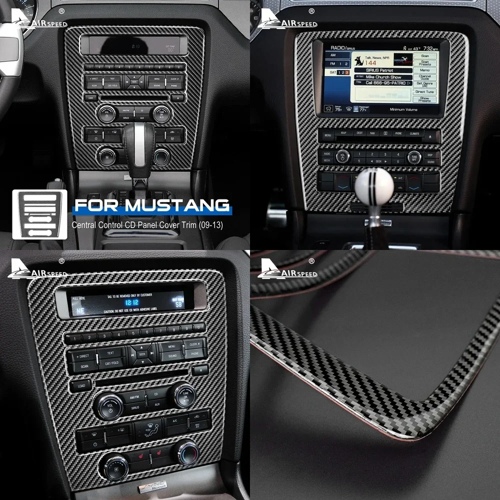 

Real Soft Carbon Fiber Interior Trim Sticker for Ford Mustang 2010 2011 2012 2013 2014 Central Console CD Panel Decorative