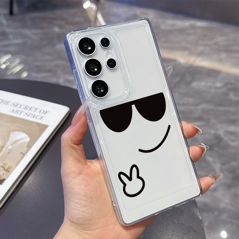 Cartoon-Stil Maske Handyhülle für Samsung Galaxy S25 Ultra S20 FE S21 S22+ S23Plus S24 S26 Edge Hüllen Transparente Weiche Schutzhüllen