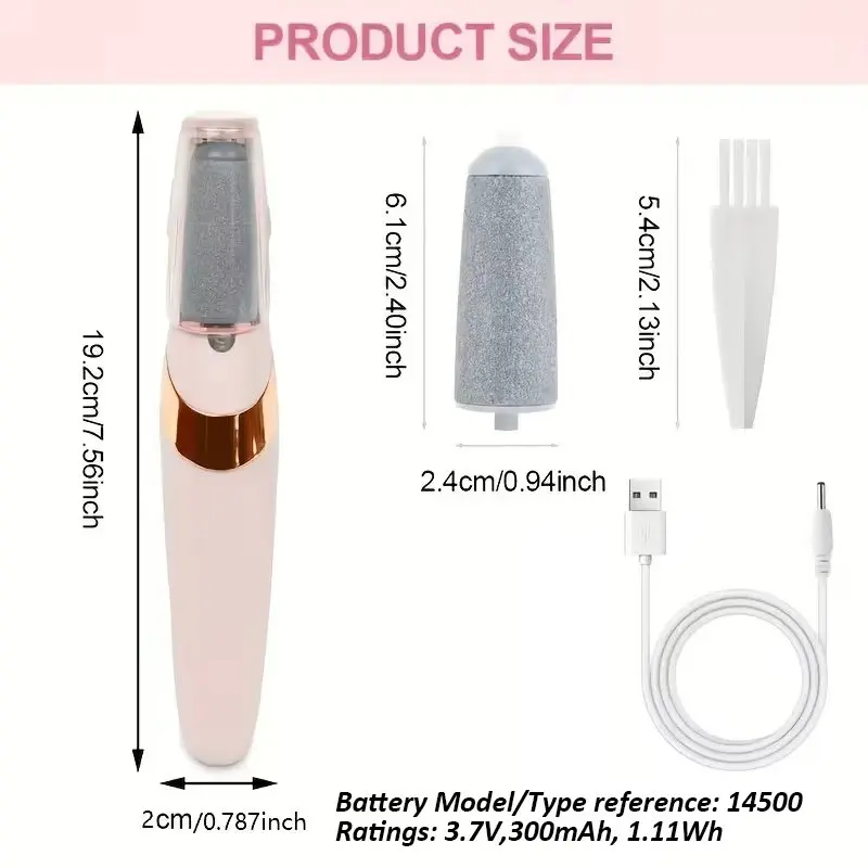 1 Set of Electric Foot Files - Includes 10 Different Grinding Heads, Suitable for Removing Dead Skin and Thick Skin, USB Rechargeable Remover for Smooth Feet and Heels, 300Mah Lithium Battery, Ergonomic Design, Professional Foot Care Tool, Perfect Gift