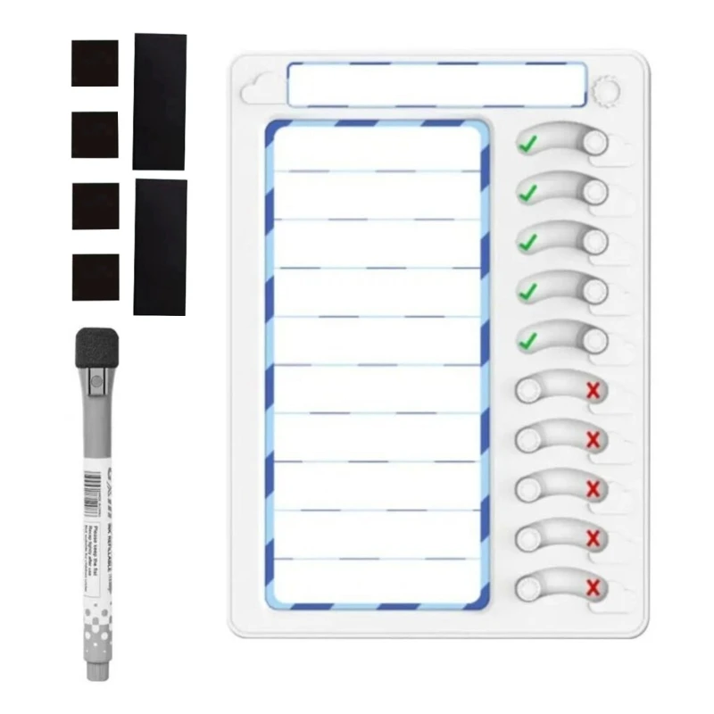 Checklist Board Dry Erases Chore Chart Routine Chart ADHD Tool Chores Slider Chart Task Planning List for Kids