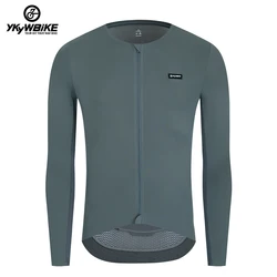 YKYWBIKE Cycling Jersey Mountain Long Sleeve Bicycle Clothing UPF 50+ Breathable Mesh Pro Team Road Bike Cycling T-Shirt For Men