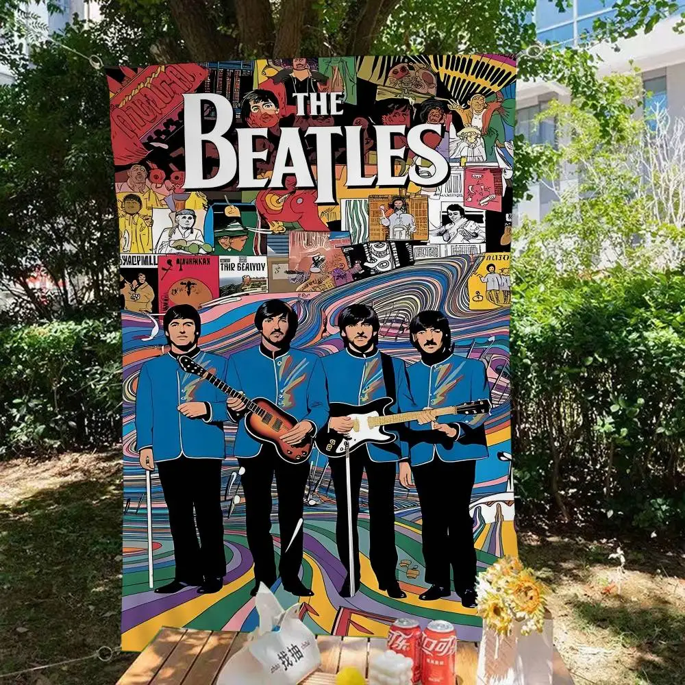 1pc Band The B-Beatles Cool Creative Pattern Hanging Flag Polyester Printed Banner Hand Pulled Flag
