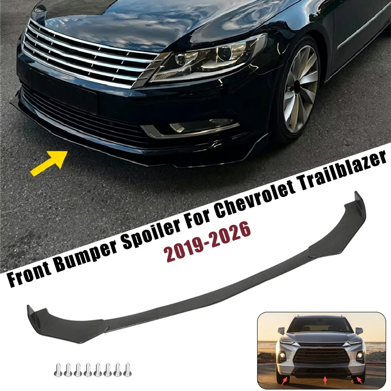 Sport Front Bumper Splitter Spoiler Lip For Chevrolet Trailblazer 2019-2026 5Pcs Adjustable Sectional Car Tuning Body Kit