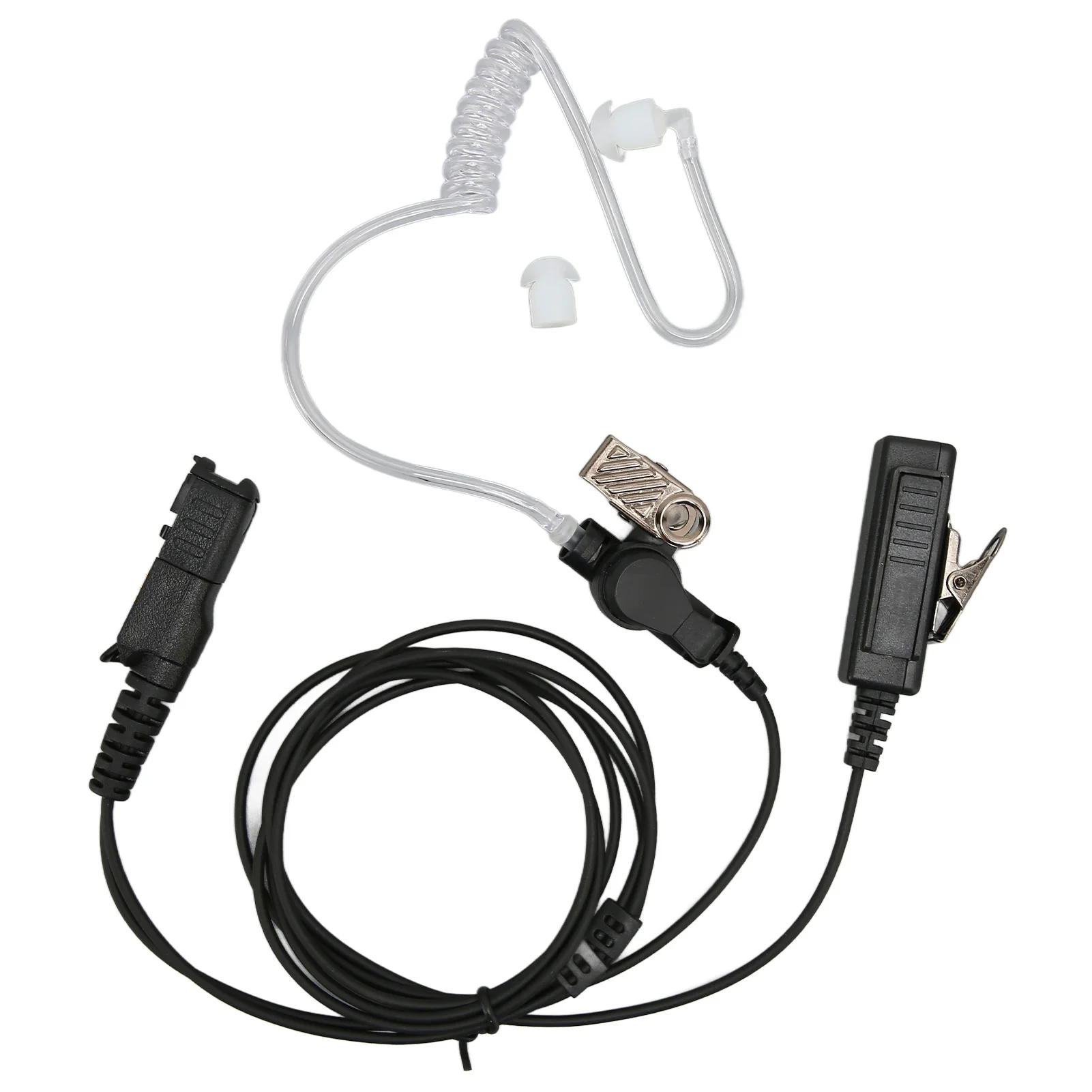 Tubo acústico fone de ouvido cogumelo fones clipe aço inoxidável cabo do plutônio walkie talkie fone para xpr3300 para militar para dep550
