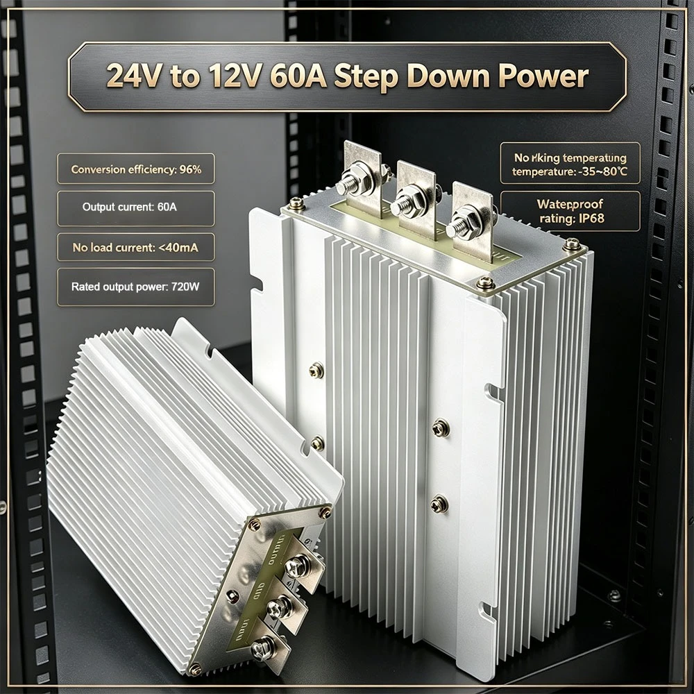 High Quality DC 24V to 12V 50A 60A Step Down Power Supply 600W 720W Power Supply Converter Power Module for Vehicles Truck Boat