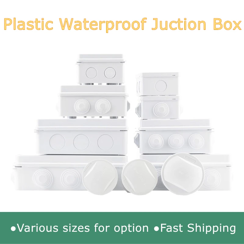 IP65/IP66 Waterproof ABS Plastic Juction Box With Preformed Holes White Universal Electrical Project Enclosure For Electronics