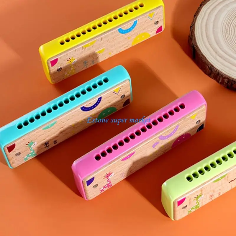 

090B Natural Harmonica Instrument With 16 Holes Perfect For Early Childhood Education