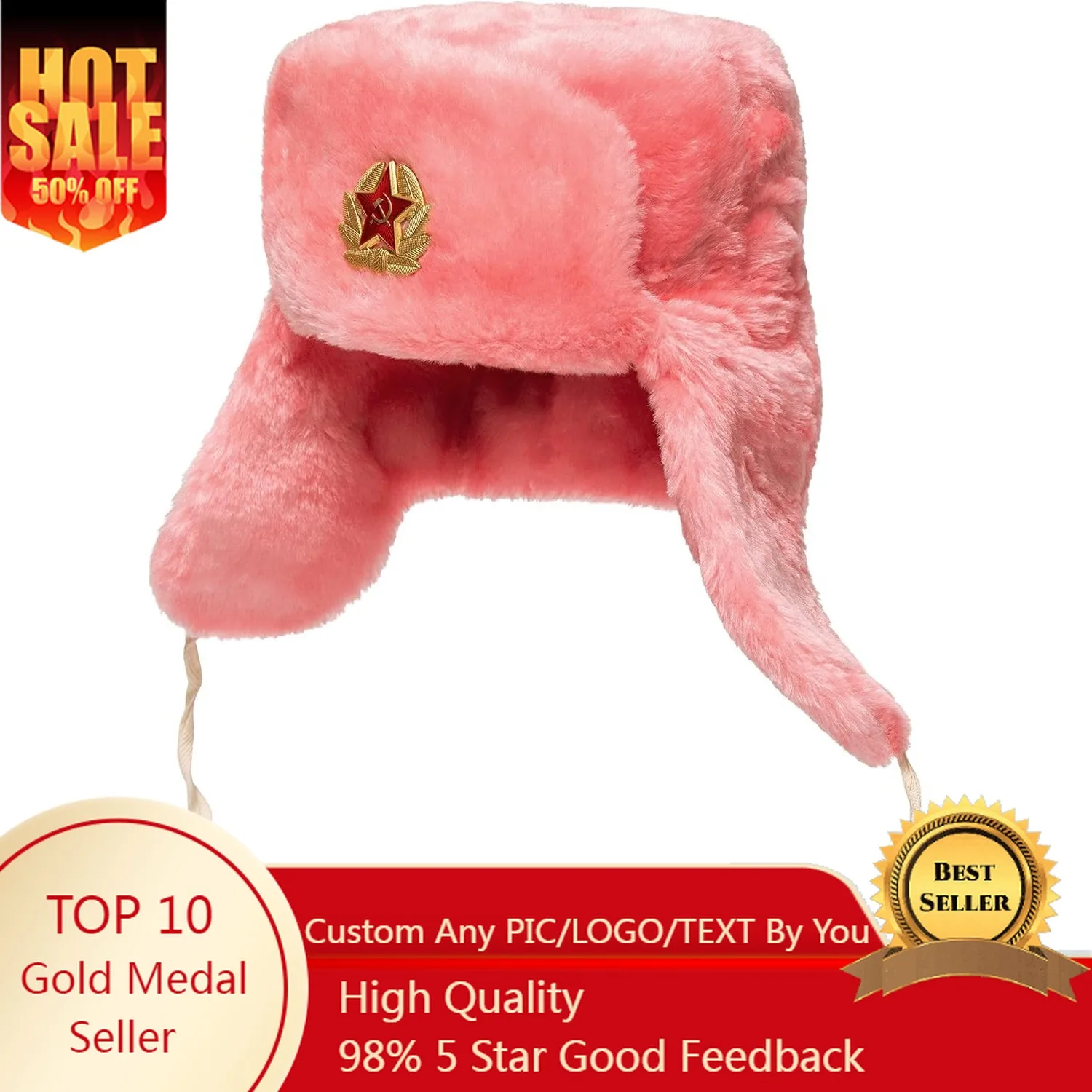 

BELEON Ushanka Russian Fur Hat - Soviet Army Trapper Hat