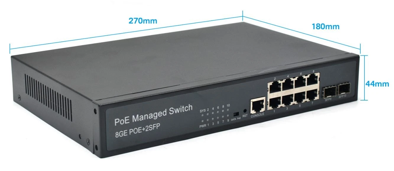 Imagem -05 - Web Gerenciamento Poe Switch Power Supply Fiber Switch Poe 24v e 48v 1000m Port Mais Sfp Slot Ethernet 1pc