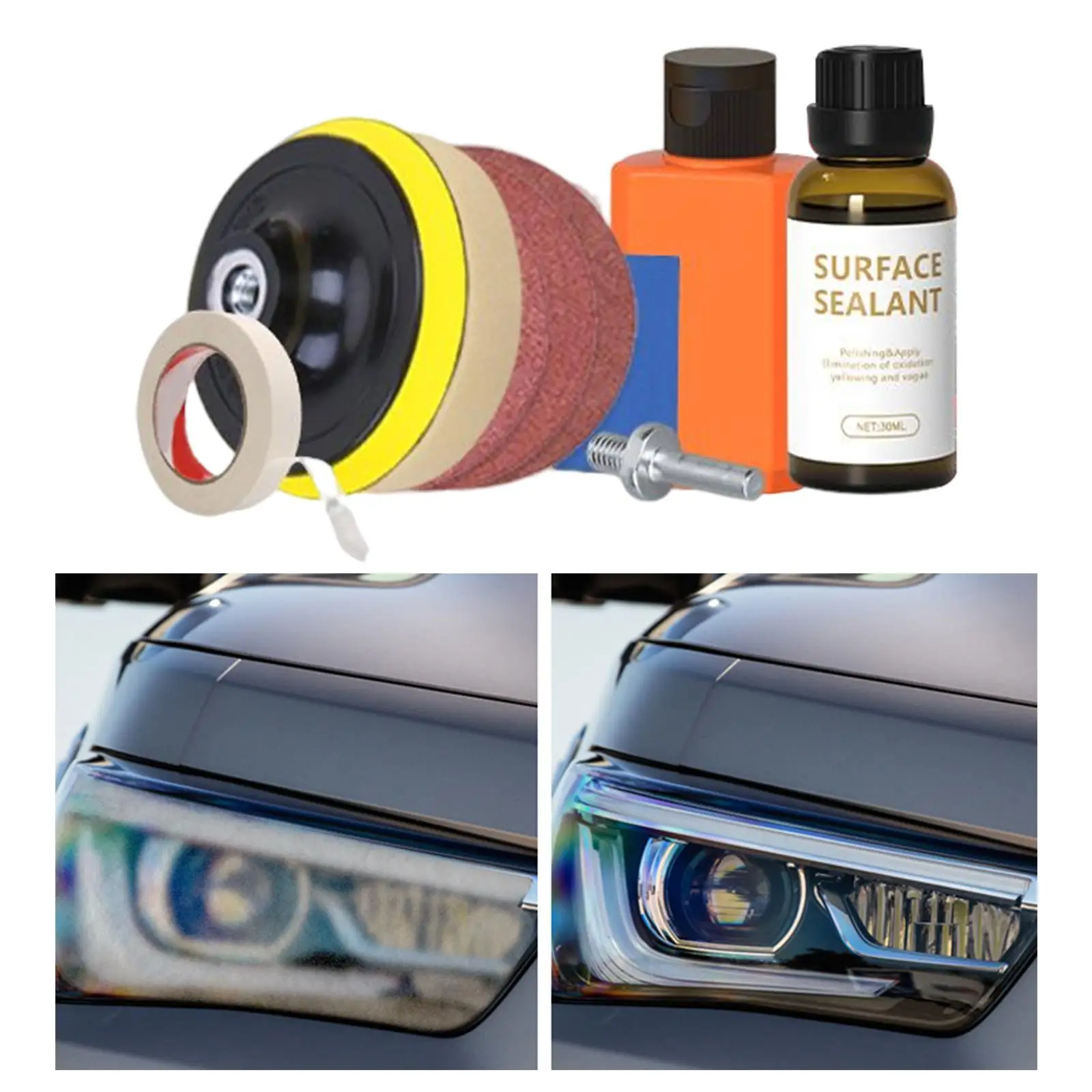 

Car Headlight Lens Restoration Repair Kit Cleaning Tool for Lampshade Scratches