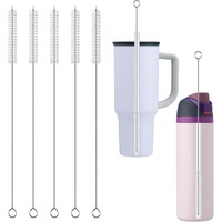 2-10Pcs Drinking Straw Cleaning Brush Kit tube brush Nylon Stainless Steel Long Handle Cleaning Brushes  for Baby Cup Bottles