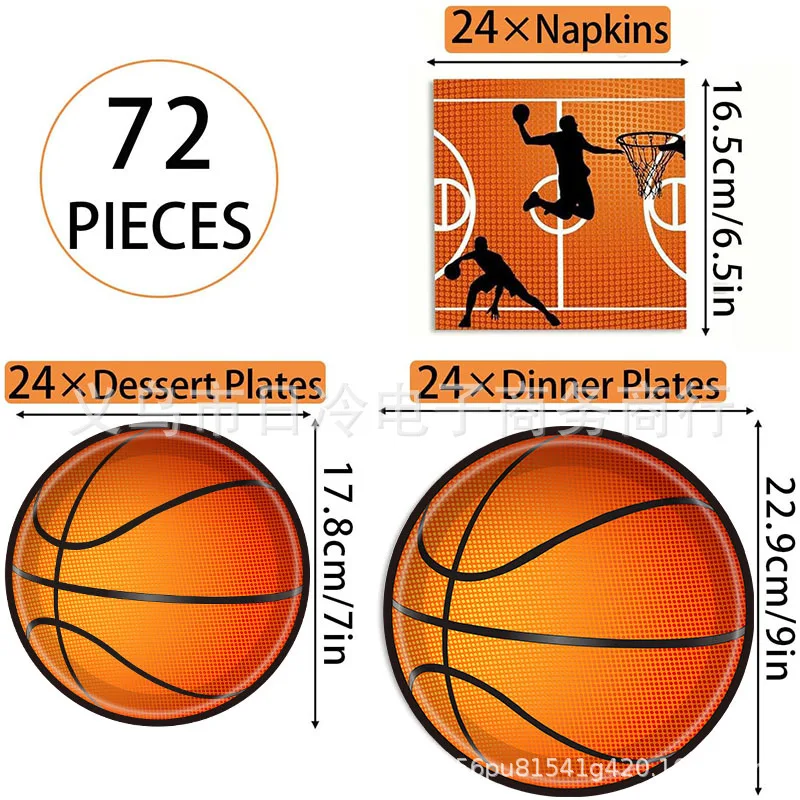

96PCSBoys Basketball Club Birthday Party Decoration Disposable Tableware Set Paper Cups Plates Banner Tablecloth Sport Party Sup