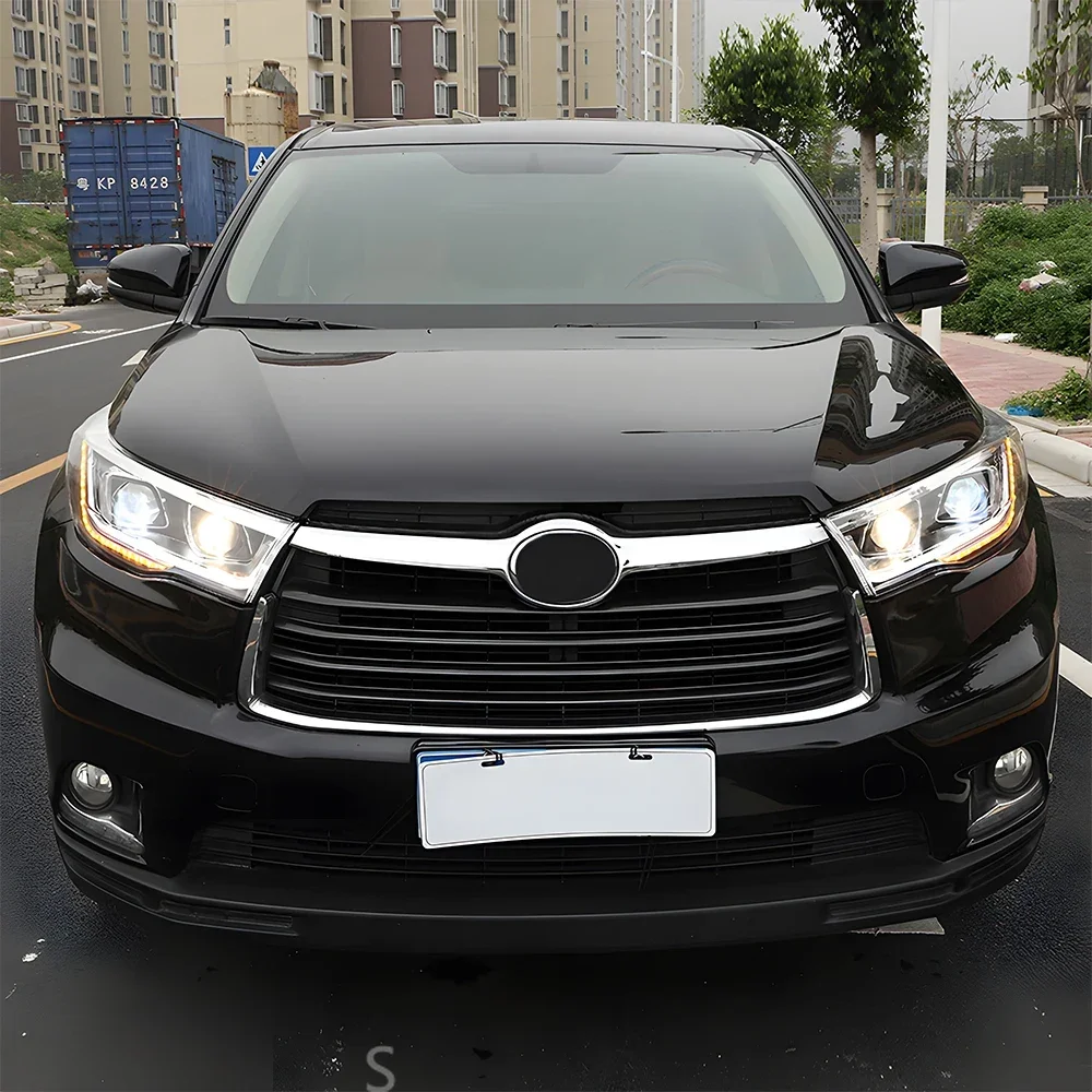 トヨタハイランダー 2015-2017 車のフロントランプアセンブリアップグレードブリンクダイナミック 2 プロジェクターレンズヘッドライトツールアクセサリー