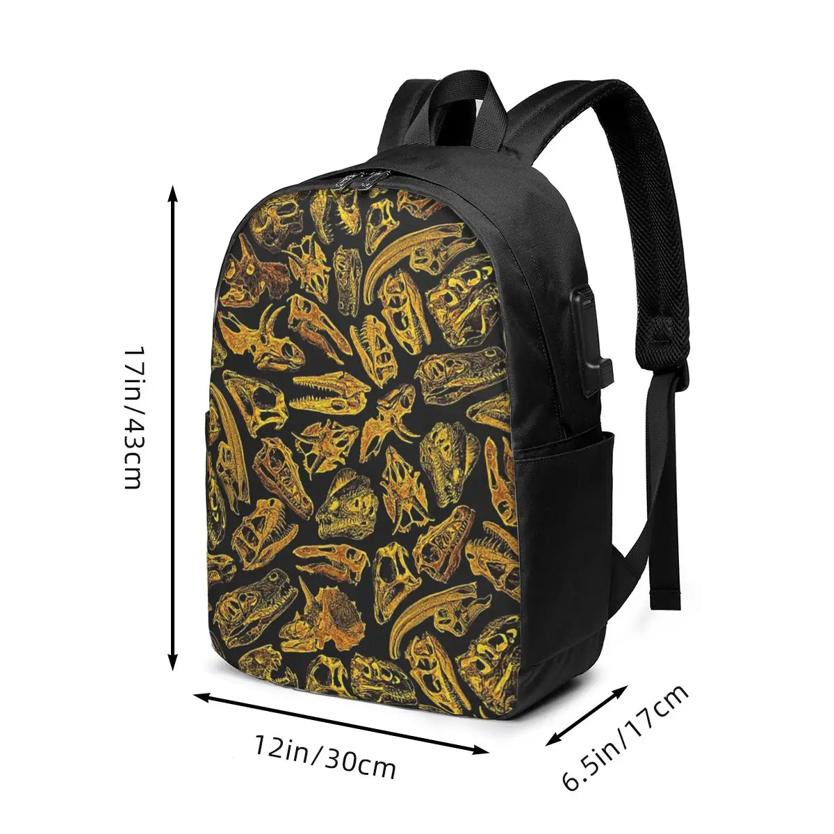Dinosaur Skull Bones Fossil Backpack Travel Notebook Bag Computer College Student School Bag Laptop Shoulder Bags for Men Women