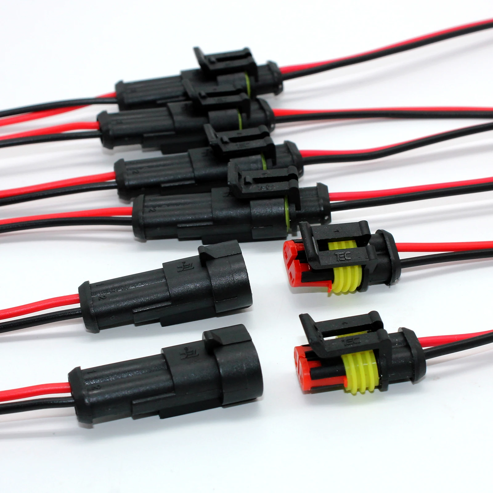 12X 2-pins connector Waterdichte connector Mannelijke en vrouwelijke manier 20AWG-draad Geschikt voor auto Vrachtwagen Boot Andere draadaansluiting 6 paar