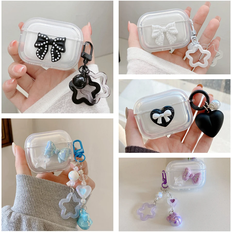 For Baseus E2 / W3 / M2 / E9 / E8 / E3 Case Fashion Stars/Love Transparent Earphone Silicone Protect Case For Baseus E3