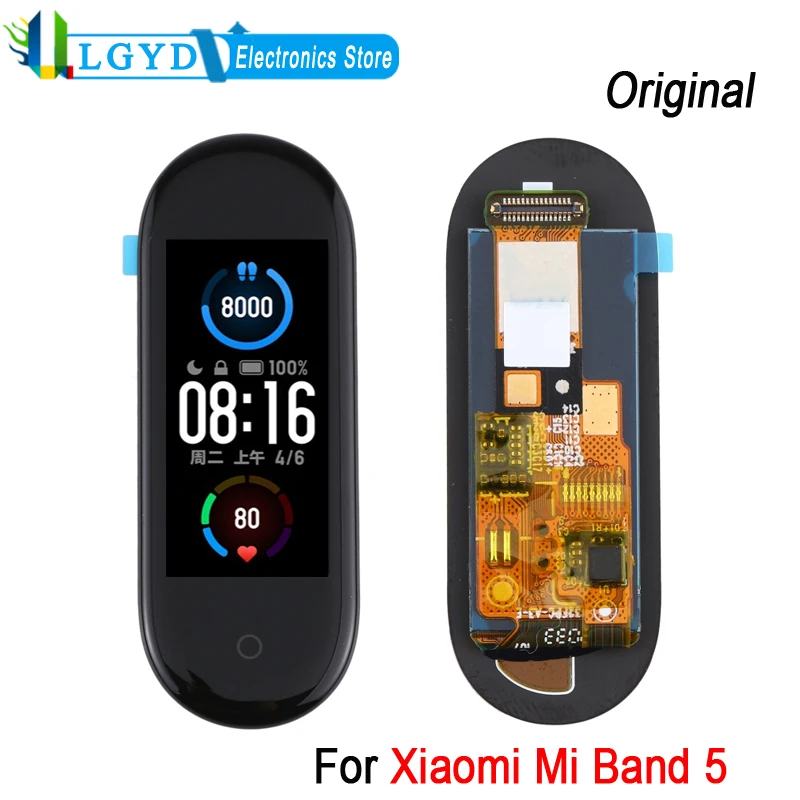 

ЖК-экран AMOLED 1,1 дюйма для смарт-браслета Xiaomi Mi Band 5, дисплей и дигитайзер, полная сборка, запасные части для ремонта