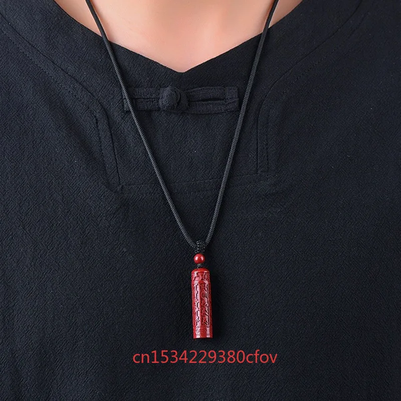 Luxury Red Cinnabar Chinese Zodiac Pendant Heart Sutra Natural Genuine Women\'s Jewelry Accessories Energy Gift Best Seller