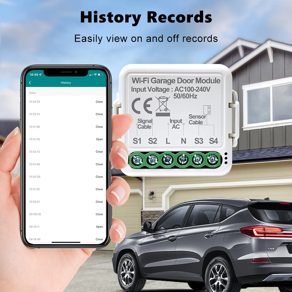 Tuya WiFi Bluetooth Dual Mode Garage Door Switch Module APP Remote /Timing Control Voice Support Alexa Google Home Yandex Alice