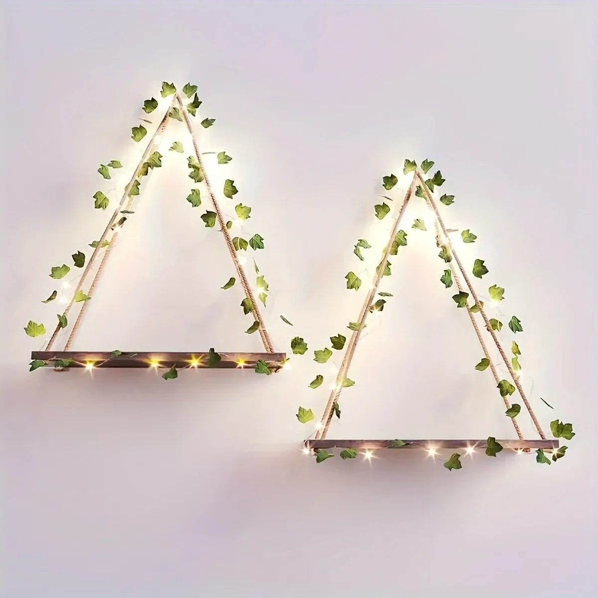 Artificial Vine Fairy Lights Green Leaf & Flower String Battery Powered Christmas Tree Garland for Wedding Home Decor