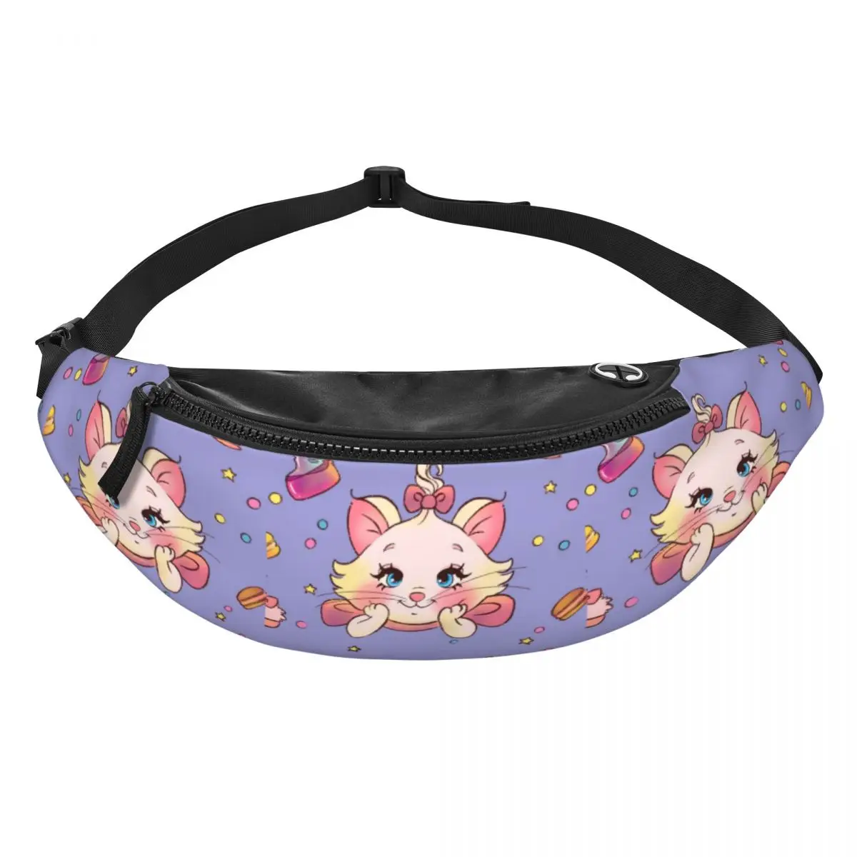 

Custom M-Marie Cat Cartoon Fanny Pack Women Men Fashion Crossbody Waist Bag for Running Phone Money Pouch