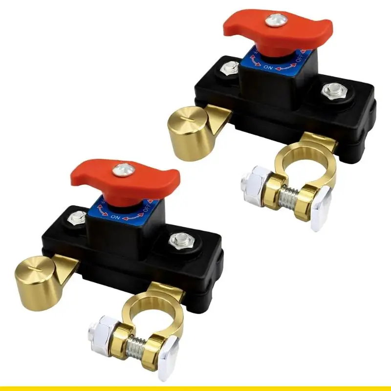 SZCH 2Pcs Heavy Duty 12V Battery Cut Off Switches Set Easy to Use For Large Vehicles with Corrosion Resistant Copper Material