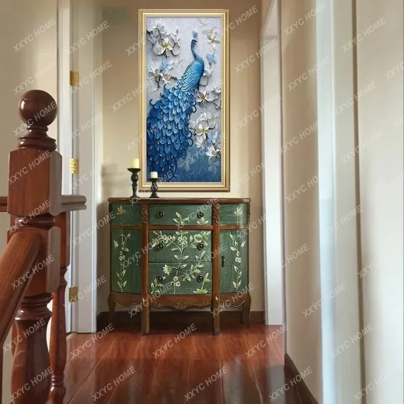 XXSemicircular Entrance Cabinet Hallway Partition Decorative Storage Painted Furniture