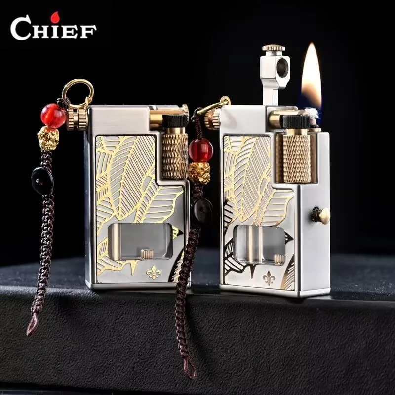 

Chife Новый стиль, прозрачная керосиновая зажигалка для топливного бака — стильный классический дизайн, портативный и изысканный — идеальный подарок для мужчин