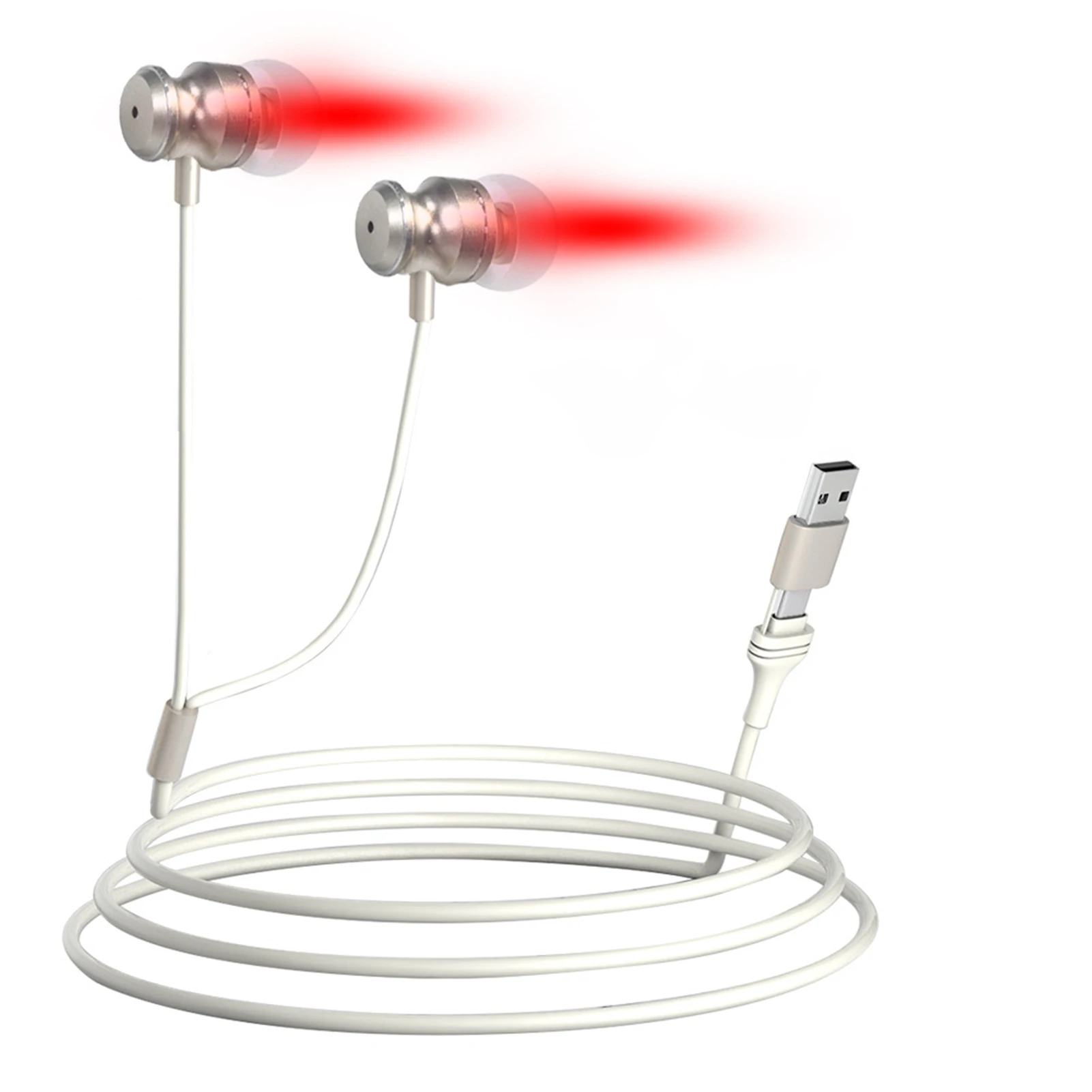 Ear Laser Therapy 650nm Portable Type-C Red Light Ear Therapy Device Ear Physiotherapy Relaxation Promoting Circulation