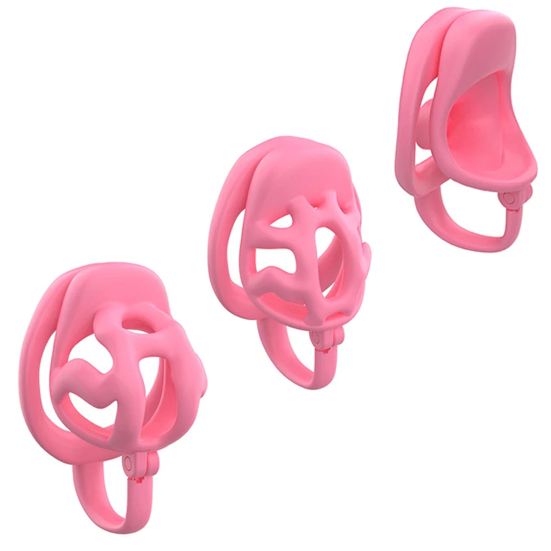 ذكر القضيب العفة قفص مجموعة صغيرة الطيور العفة قفص مع 3 حجم خواتم حزام القضيب قفل حلقة عبودية الرقيق رجل لعبة الجنس #2