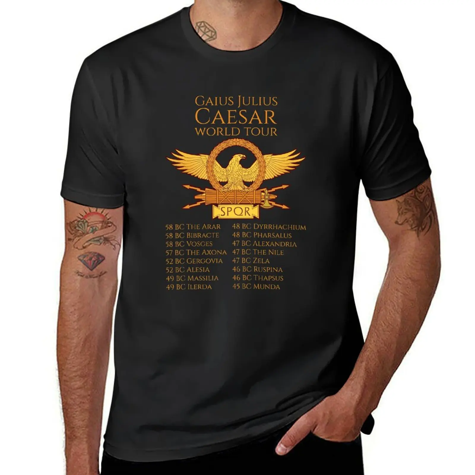 

Gaius Julius Caesar World Tour - Ancient Rome SPQR Legionary Eagle Roman History T-Shirt sweat sublime Men's t shirts