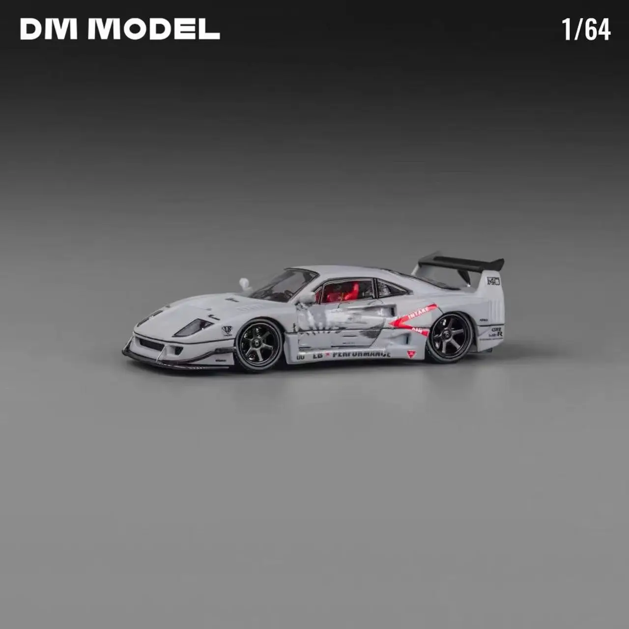 

Diecast DM MODEL 1:64 Scale Ferrari LBWK F40 Combat Grey Alloy Car Model Collectible Toy Gift Souvenir Display Ornament
