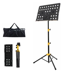Heavy Duty Foldable Sheet Music Stand Height Adjustable Music Stand with Carrying Bag Waterproof Music Book Clip Holder Bracket
