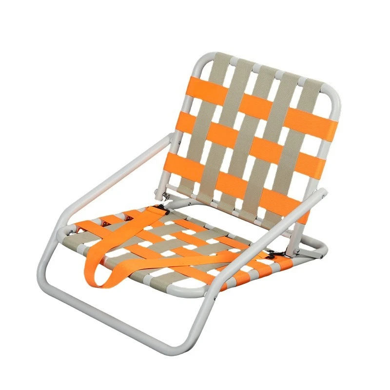 New Hand‑Woven Folding Strap Chair Outdoor for Garden Lawn Camping Seaside Vacation