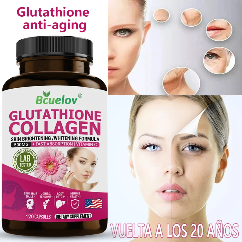 Glutathione and Collagen Supplements, Whitening Beauty, Anti-aging, Smooth and Firm Skin, Reduce Wrinkles, Increase Muscle Mass