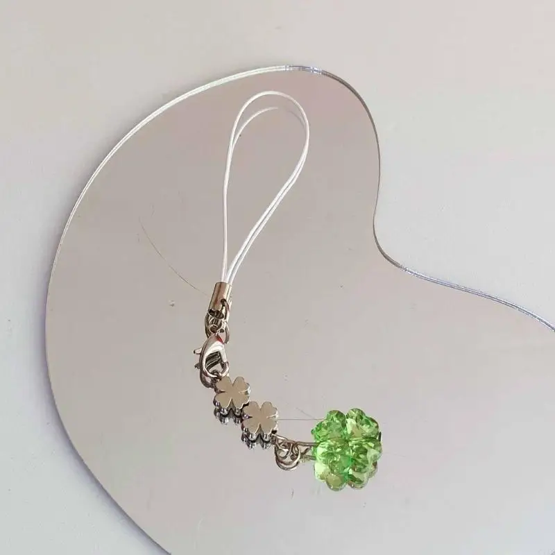 Sturdy Four Clovers Phone Strap Multipurpose Phone Charm Craft Supplies Portable Keychain for All Ages Use