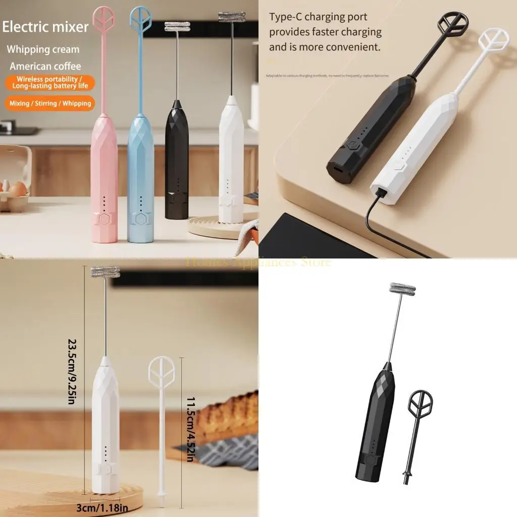 Combinador elétrico portátil fino D0AB para espuma leite decoração bolo ação rápida