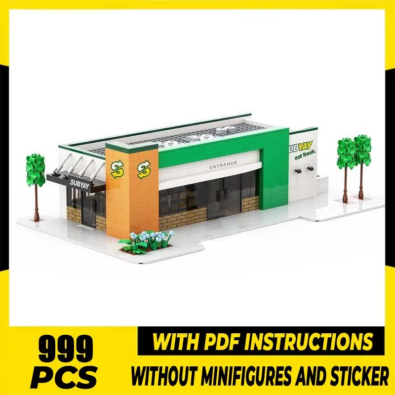 

City Street View Moc Building Blocks Modular Subway Shop Model Technology Bricks DIY Assembly Toys Construstion Holiday Set Gift