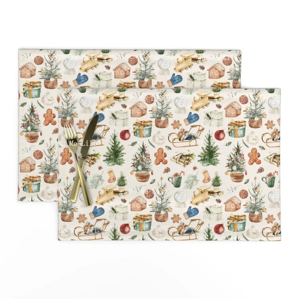 

Винтажные рождественские зимние скатерти из полиэфирной ткани Wonderland Snow Holiday