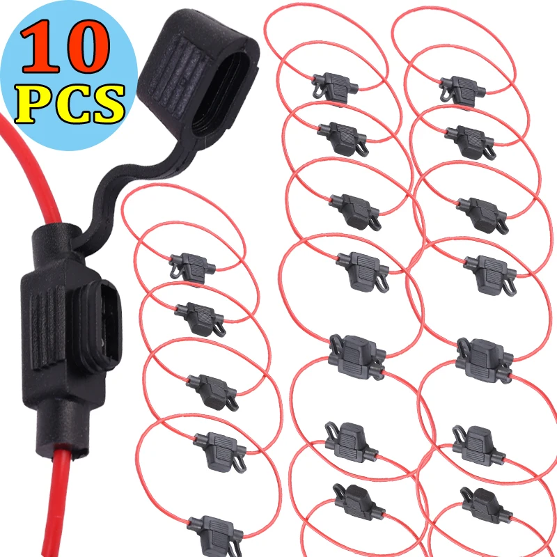 

5/10pcs Waterproof 12V 30A Mini Blade Car Fuse Holder Fuse Socket in Line Cutoff Switch Adapter Splash-proof Box Fuse Holder