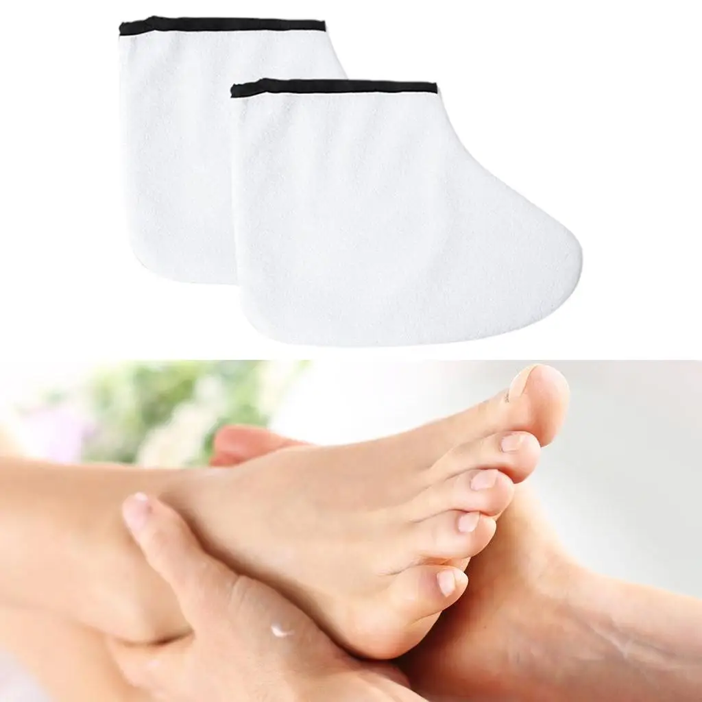 4x1 زوج قفازات الشمع الجوارب العلاج S لينة المهنية ل ساخنة مانيكير تيري القماش دباغة قابل للغسل معزول Ens