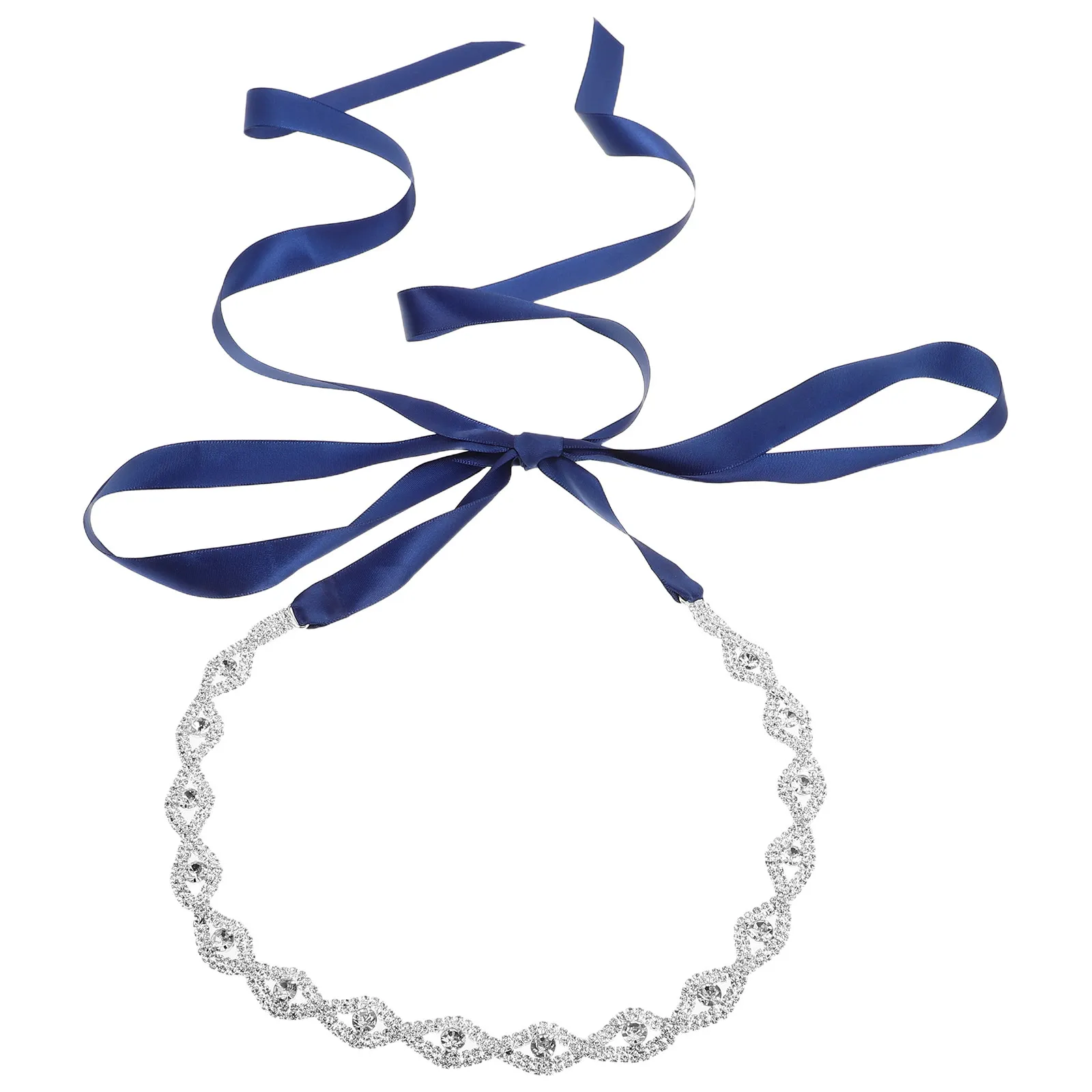 

Элегантный пояс-цепочка со стразами для свадебного платья, украшенный драгоценными камнями аксессуар для подружек невесты и торжественных мероприятий, темно-синий