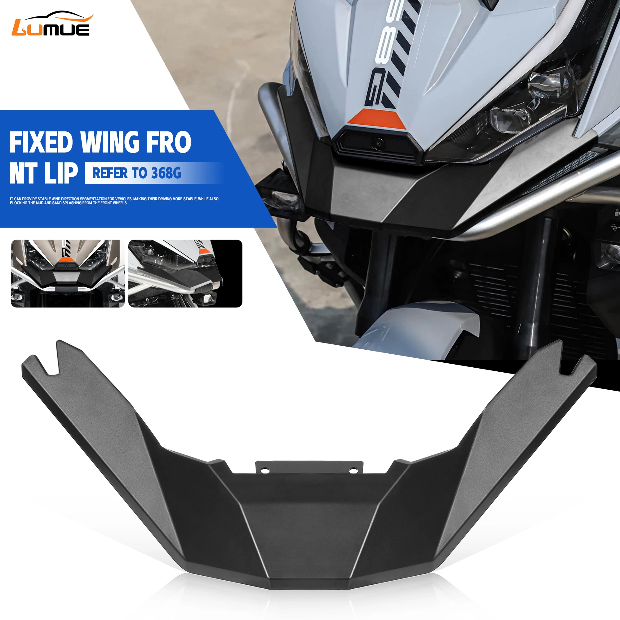 

﻿For ZONTES 368G 368 G 2024-2026 Motorcycle Front Fairing Cover Protection Guard Wing Front Fairing Extension Cover Accessories