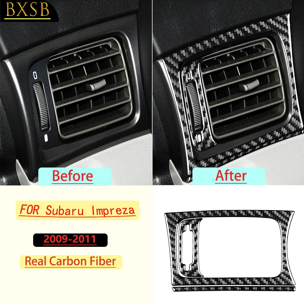 Real Carbon Fiber For Subaru Impreza 2009-2011 Car Dashboard air vents Frame Trim Customizable Stickers Interior Accessories