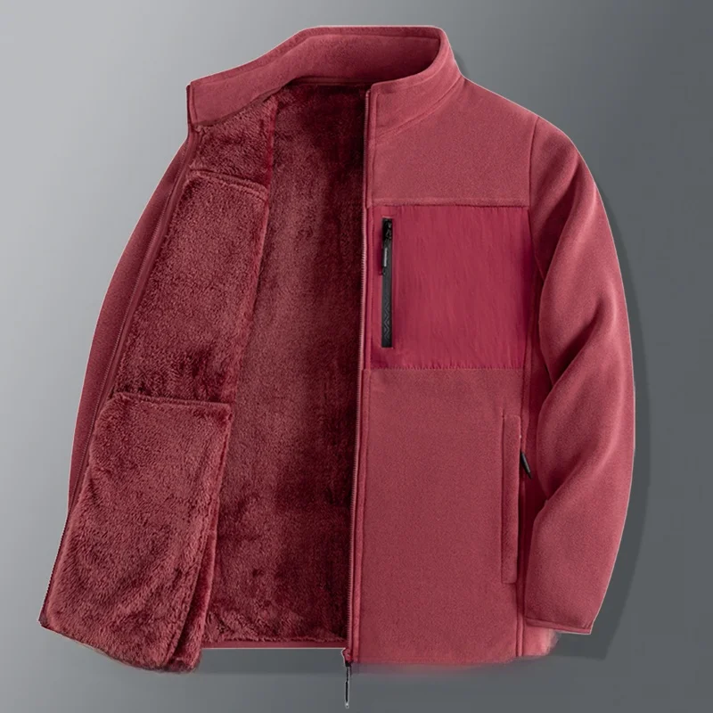 

Men's Thiened Fce Lined Work Jaet Autumn Winter Warmth Casual Sports Outerwear Stand Fit Long Sve Zipper Closure...