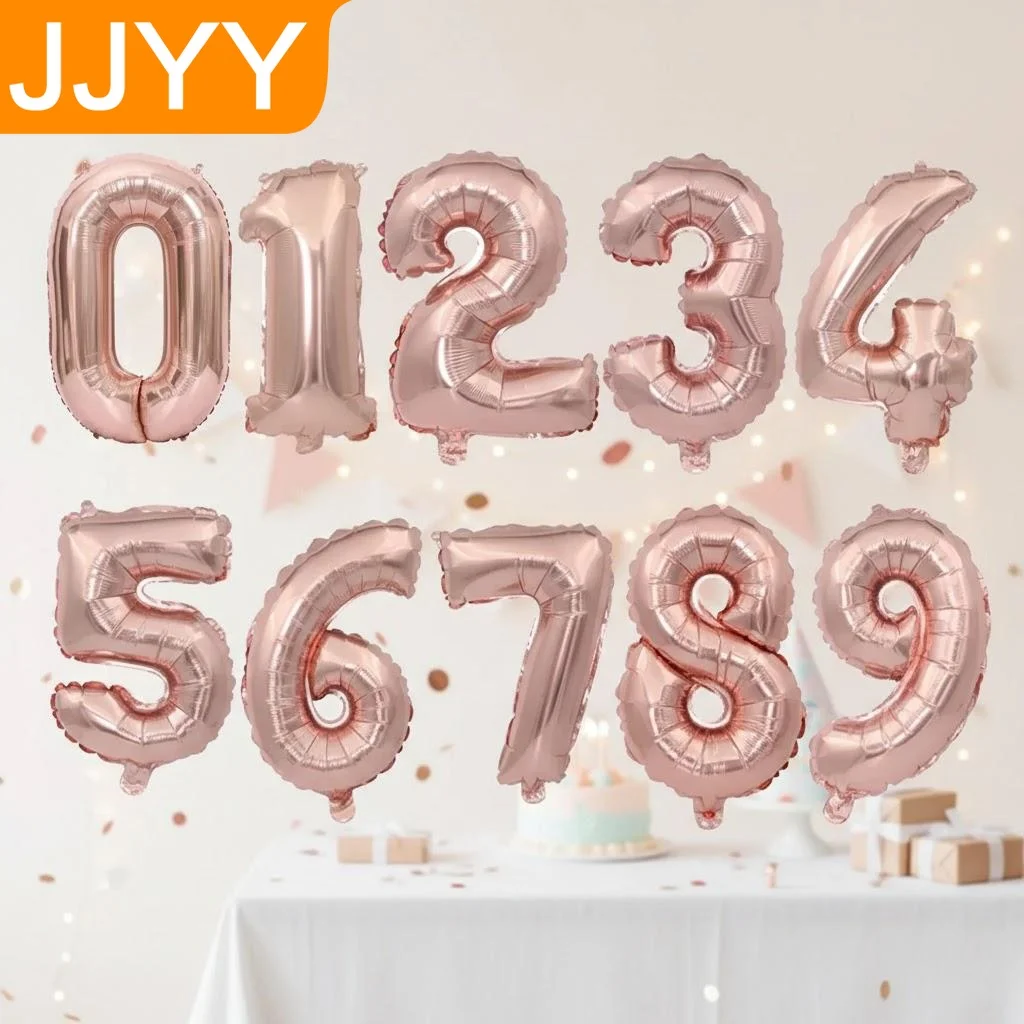 Ballons en feuille de chiffres pour anniversaire, mariage, décorations de fête, fournitures de baby shower, ballons à l'hélium de 30 pouces pour célébration