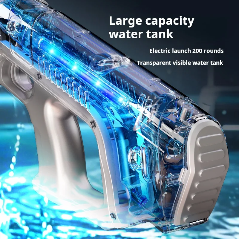 2025 التلقائي بالكامل مسدس تخزين المياه التلقائي امتصاص الماء الصيف لعبة للهواء الطلق بندقية مضيئة الكبار والأطفال اللعب هدية