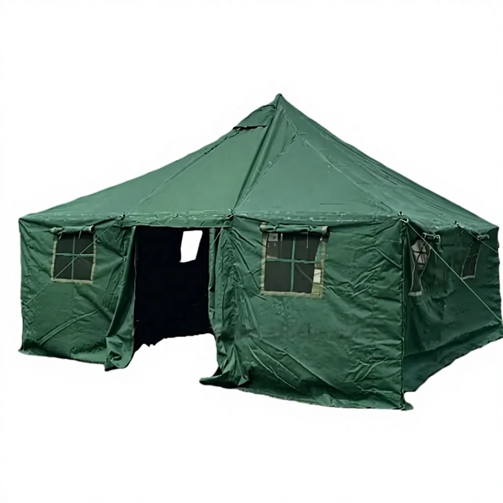 Customize Army-green Four-Season With Canopy Large One Bedroom Tant 12 Person Canvas Water Resistant Weatherproof Family Tent