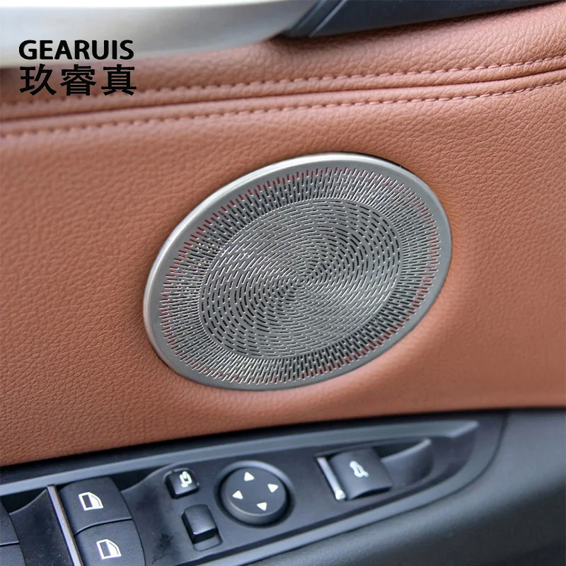 For BMW X5 F15 X6 F16 2014-2018 Car Door Panel Loudspeaker Sound Pad Stereo Audio Speaker Cover Stickers Trim Auto Accessories